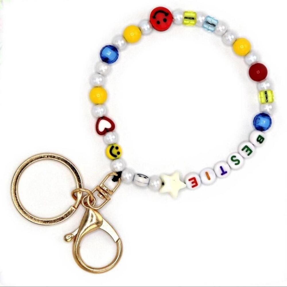 Colorful Spring inspired Beaded Keychain